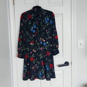 Black floral cocktail dress